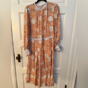 HUNTER BELL Orange Floral Long Sleeve Dress